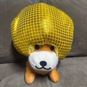 🐶🐶 NWT San-X Afro Ken Dog Mirror Ball Gold Plush Disco 2019 🐶🐶